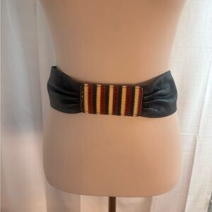 Genuine Snakeskin Leather Wide Stretch Waist Belt Boho Western